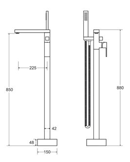 Bateria wannowa wolnostojąca czarny mat Varium Besco BW-V-CZ