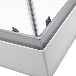 Kabina prysznicowa zabudowana kwadratowa 80x80 cm profil szczotkowany LISA