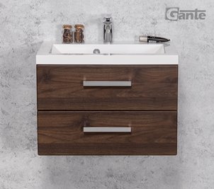 Szafka łazienkowa wisząca z umywalką 60 cm 39/2 Fokus kolor orzech