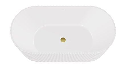 Giuliana Besco biała wanna wolnostojąca 150 cm syfon złoty WAS-150-GLZ