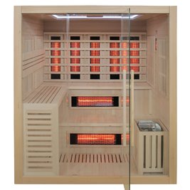 Sauna Combo na podczerwień + fińska 5-osobowa 180x160 cm Helsi1 6KW