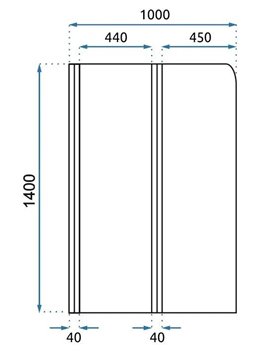 Złoty szczotkowany parawan wannowy składany 100 cm Agat-2 Rea