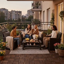 Meble ogrodowe z technorattanu sofa, stół, fotele zestaw Lagos kolor brąz zdjęcie 6