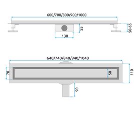 Odpływ liniowy Rea czarny Neox Pro 90 cm
