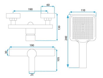 Złota szczotkowana bateria prysznicowa Argus Rea Gold Brush