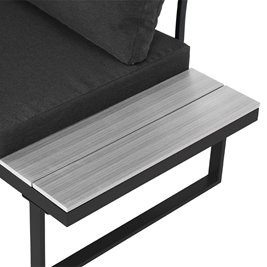 Zestaw mebli ogrodowych metalowych stół i narożnik Toba kolor czarny