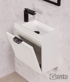 Szafka łazienkowa wisząca z umywalką biały mat 40 cm Fresco Gante