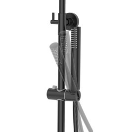 Kolumna natryskowa w kolorze czarnym z wylewką deszczownica okrągła CMN01MBLW Lugo Corsan