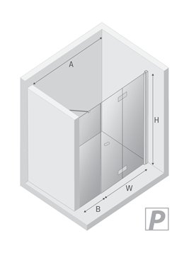 Drzwi prysznicowe składane 130 cm prawe D-0154A/D-0094B  New Soleo