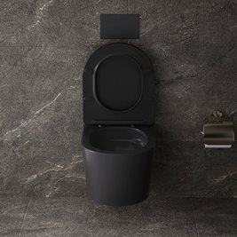 Czarna matowa miska wc wisząca Rimless Elite Tornado ELITE-MTB-03 Hydrosan