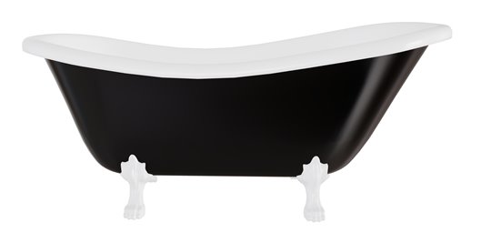 Czarno-biała wanna wolnostojąca 160 nogi białe Otylia B&W Besco WKO-160-BWW