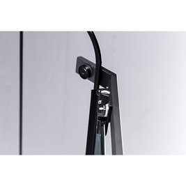 Czarna kabina prysznicowa pięciokątna 80x80 drzwi uchylne szprosy BS06A