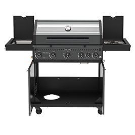 Grill gazowy ZEUS-D kolor czarny ruszt żeliwny moc 17,5 kW + pokrowiec + palnik boczny + LED