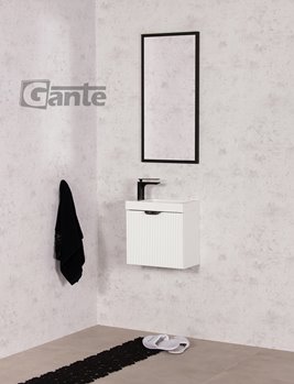 Szafka łazienkowa wisząca z umywalką biały mat 40 cm Fresco Gante