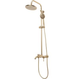 Złoty szczotkowany zestaw prysznicowy z wylewką Luis Rea Gold Brush