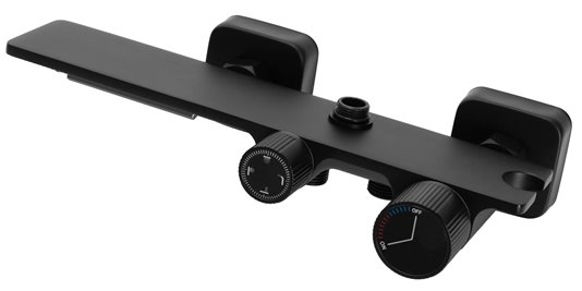 Czarny zestaw prysznicowy z wylewką Helix Rea