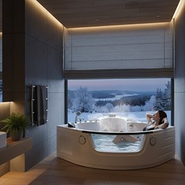 Wanna z hydromasażem narożna Orino 632C 135x135