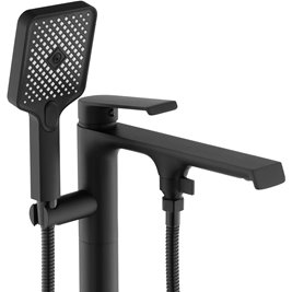 Czarna bateria wannowa wolnostojąca Hass Rea Black