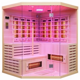 Sauna na podczerwień 6-osobowa 180x180 cm grzejniki kwarcowe i karbonowe Alta7 Infrared