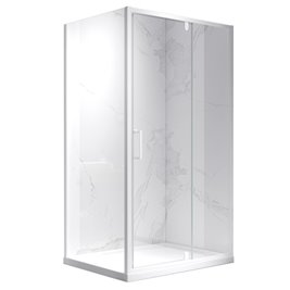 Biała prostokątna kabina prysznicowa 100x90 drzwi uchylne KZ07A