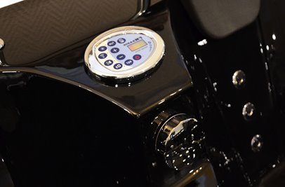 Czarna wanna z hydromasażem dwuosobowa 180x120 cm MO-1631B Lewa