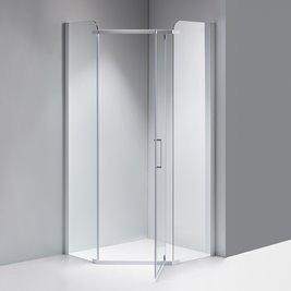 Biała kabina prysznicowa pięciokątna 80x80 drzwi uchylne KZ91A