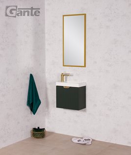 Szafka łazienkowa wisząca z umywalką zielony mat 40 cm Fresco Gante