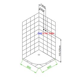 Kabina prysznicowa półokrągła zabudowana 90x90 Puerto