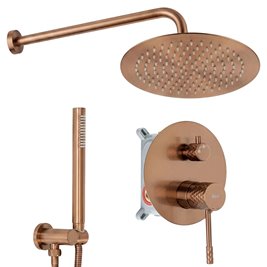 Zestaw prysznicowy podtynkowy box Lungo Diamond Rea miedź szczotkowana REA-P5697
