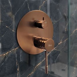 Zestaw prysznicowy podtynkowy box Lungo Diamond Rea miedź szczotkowana REA-P5697 zdjęcie 3