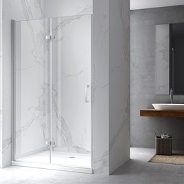 Chromowane drzwi prysznicowe składane do wnęki 80 cm ZES-KZ21B-80