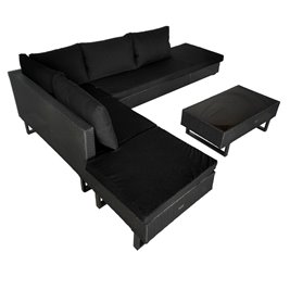 Zestaw mebli ogrodowych z technorattanu narożnik tarasowy Lime czarny