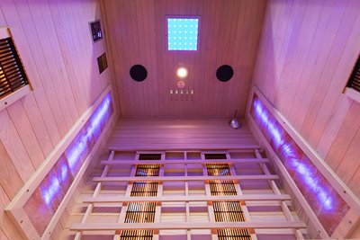 Sauna na podczerwień dwuosobowa panele sól himalajska 120X105X190CM MO-EA2R Infrared Mazur