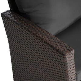 Meble ogrodowe z technorattanu sofa, stół, fotele zestaw Lagos kolor brąz zdjęcie 13