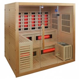 Sauna Combo na podczerwień + fińska 6-osobowa 200x160 cm Helsi2 8KW