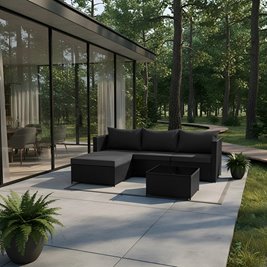 Meble ogrodowe technorattan sofa, stół, dostawka zestaw Volta zdjęcie 14