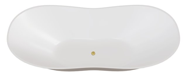 Wanna z konglomeratu czarno-biała 160 cm + klik-klak złoty Viya B&W Besco WMD-160-VWG