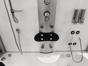 Biała Prostokątna kabino wanna z hydromasażem 165x85 cm MO-09944B-165