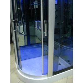 Kabina prysznicowa zabudowana na niskim brodziku 120x85 z sauną Monako Lewa