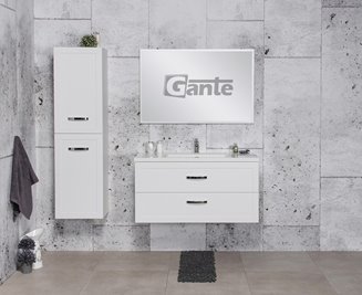 Biała matowa szafka łazienkowa wisząca z umywalką 100 cm 46/2 Meiva