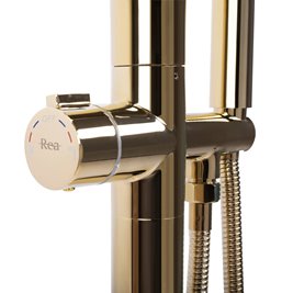 Złota bateria wannowa wolnostojąca Clark Rea