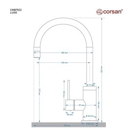 Złota bateria kuchenna CMB7522GL Lugo Corsan zdjęcie 4