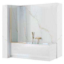 Złoty szczotkowany parawan nawannowy 80 cm Elegant Rea