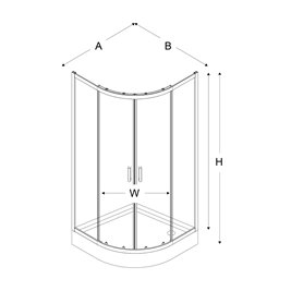 Czarna kabina prysznicowa z brodzikiem półokrągła 80x80 szkło satyna ZS-0017 Suvia New Trendy