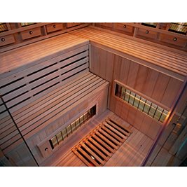 Sauna na podczerwień 6-osobowa 180x180 cm grzejniki kwarcowe i karbonowe Alta7 Infrared