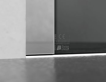 Kabina prysznicowa narożna 150x100 cm szkło 8mm grafitowe profile chrom Swiss Liniger