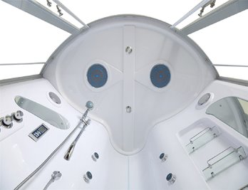 Duża wanno kabina Spa z hydromasażem + sauna parowa 155x155 cm MO-0543