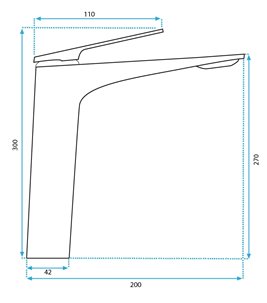 Złota bateria umywalkowa wysoka Avalon Rea