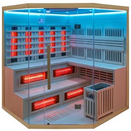 Sauna Combo na podczerwień + fińska 6 osobowa 200x200 cm Moss2 8KW