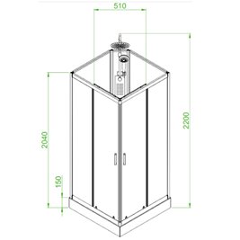 Kabina prysznicowa zabudowana kwadratowa 100x100 cm profil szczotkowany LISA